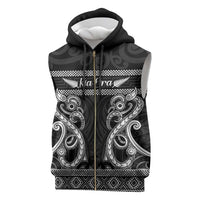 Kia Ora New Zealand Sleeveless Zip Hoodie Maori Language Week Pango Taniko Motif - Polynesian Pride