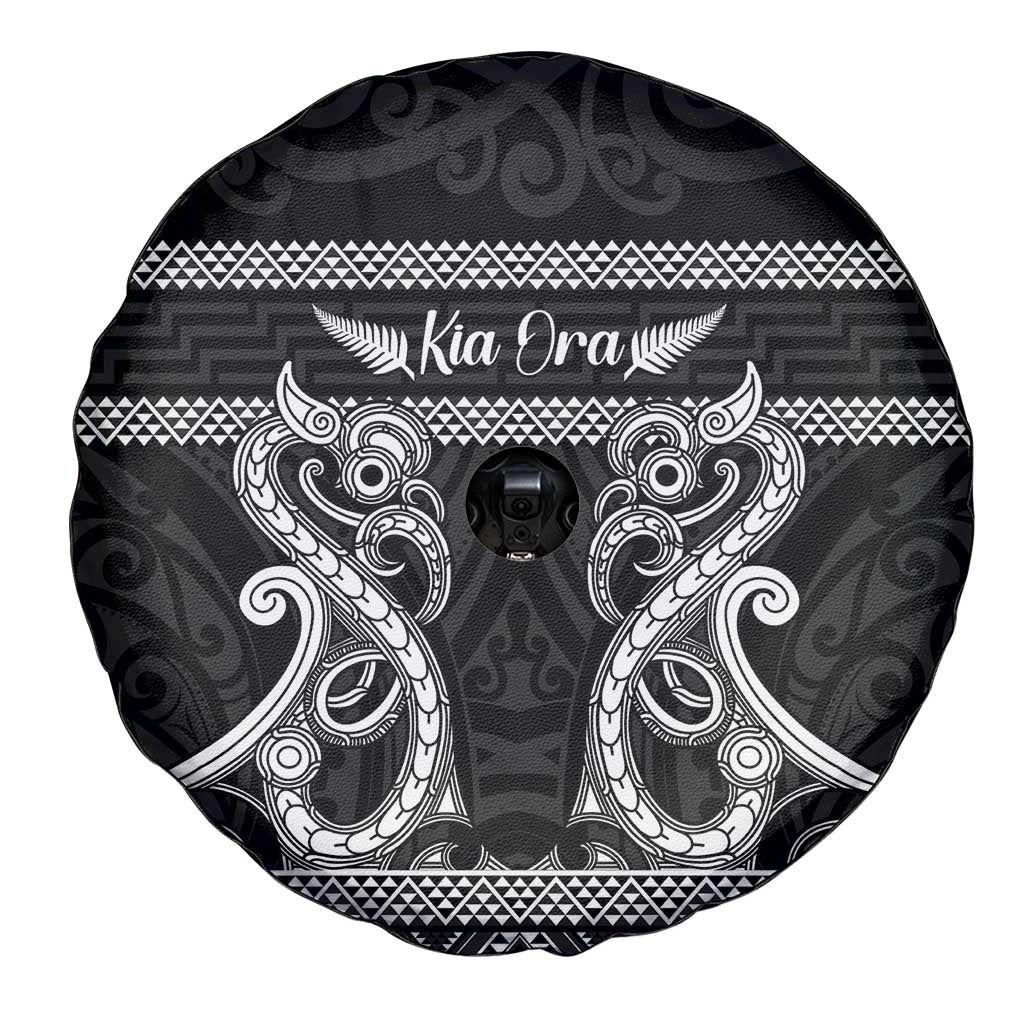 Kia Ora New Zealand Spare Tire Cover Maori Language Week Pango Taniko Motif - Polynesian Pride