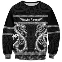 Kia Ora New Zealand Sweatshirt Maori Language Week Pango Taniko Motif - Polynesian Pride