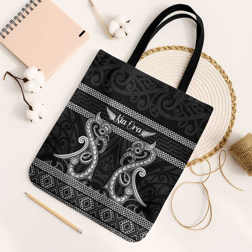Kia Ora New Zealand Tote Bag Maori Language Week Pango Taniko Motif - Polynesian Pride