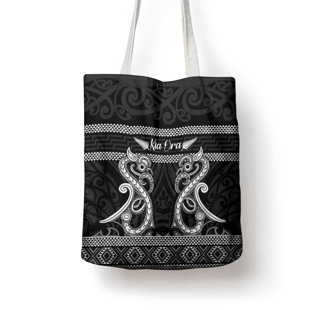 Kia Ora New Zealand Tote Bag Maori Language Week Pango Taniko Motif - Polynesian Pride