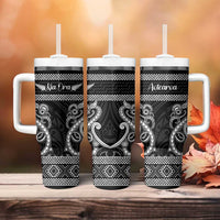 Kia Ora New Zealand Tumbler With Handle Maori Language Week Pango Taniko Motif - Polynesian Pride