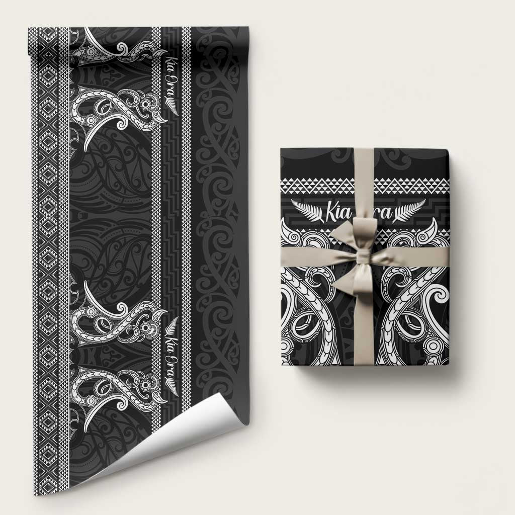 Kia Ora New Zealand Wrapping Paper Maori Language Week Pango Taniko Motif - Polynesian Pride