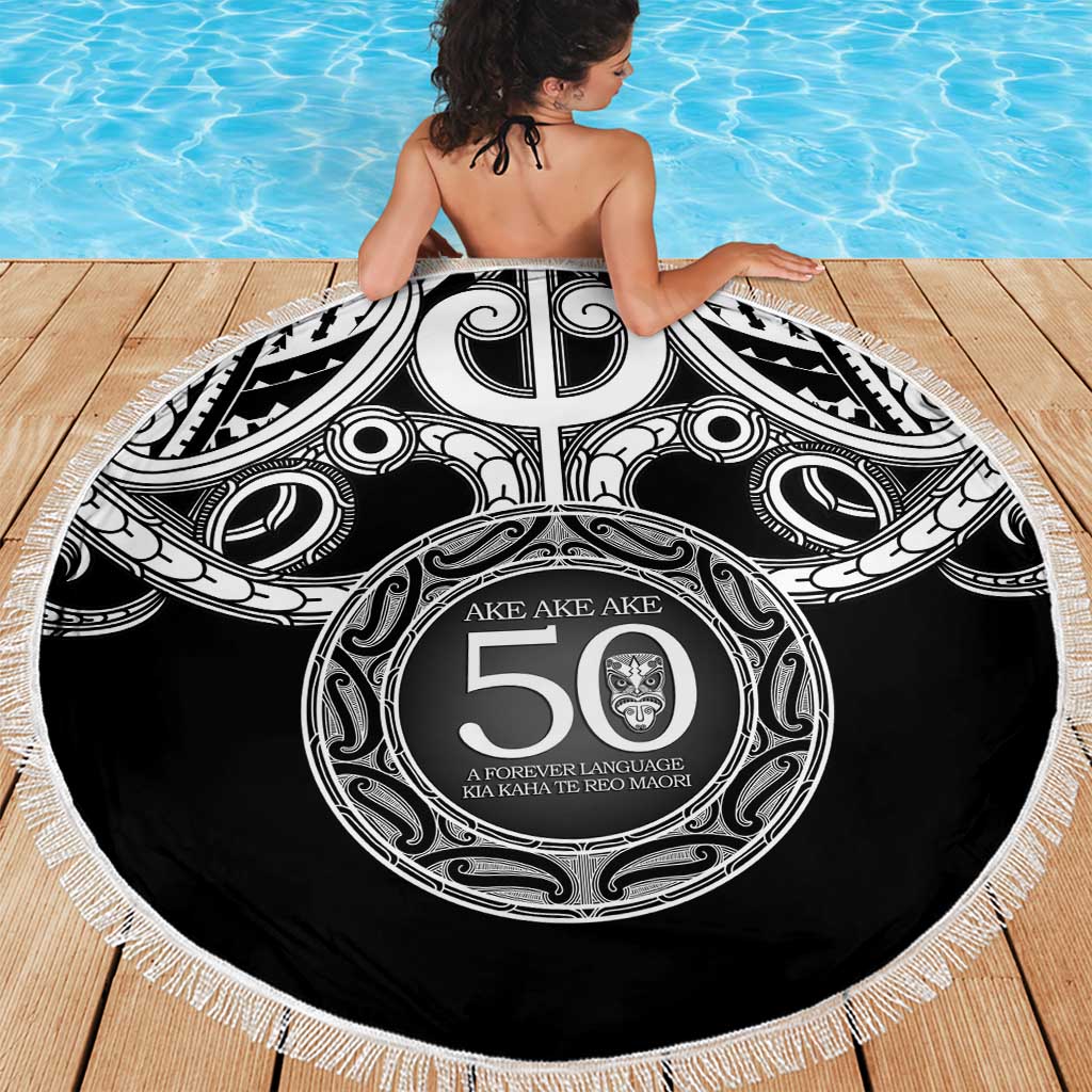 Kia Kaha Te Reo Maori New Zealand Beach Blanket 50th Anniversary Ake Ake Ake - Polynesian Pride