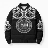 Kia Kaha Te Reo Maori New Zealand Bomber Puffer Jacket 50th Anniversary Ake Ake Ake - Polynesian Pride