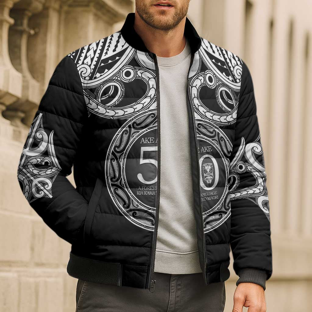 Kia Kaha Te Reo Maori New Zealand Bomber Puffer Jacket 50th Anniversary Ake Ake Ake - Polynesian Pride