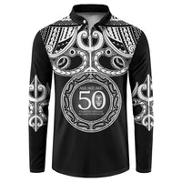 Kia Kaha Te Reo Maori New Zealand Button Sweatshirt 50th Anniversary Ake Ake Ake - Polynesian Pride