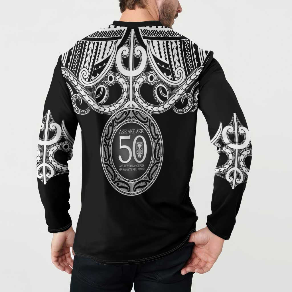 Kia Kaha Te Reo Maori New Zealand Button Sweatshirt 50th Anniversary Ake Ake Ake - Polynesian Pride