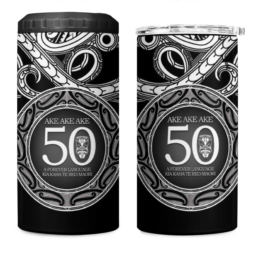 Kia Kaha Te Reo Maori New Zealand 4 in 1 Can Cooler Tumbler 50th Anniversary Ake Ake Ake - Polynesian Pride