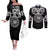Kia Kaha Te Reo Maori New Zealand Couples Matching Off The Shoulder Long Sleeve Dress and Long Sleeve Button Shirt 50th Anniversary Ake Ake Ake - Polynesian Pride