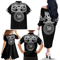 Kia Kaha Te Reo Maori New Zealand Family Matching Off The Shoulder Long Sleeve Dress and Hawaiian Shirt 50th Anniversary Ake Ake Ake - Polynesian Pride