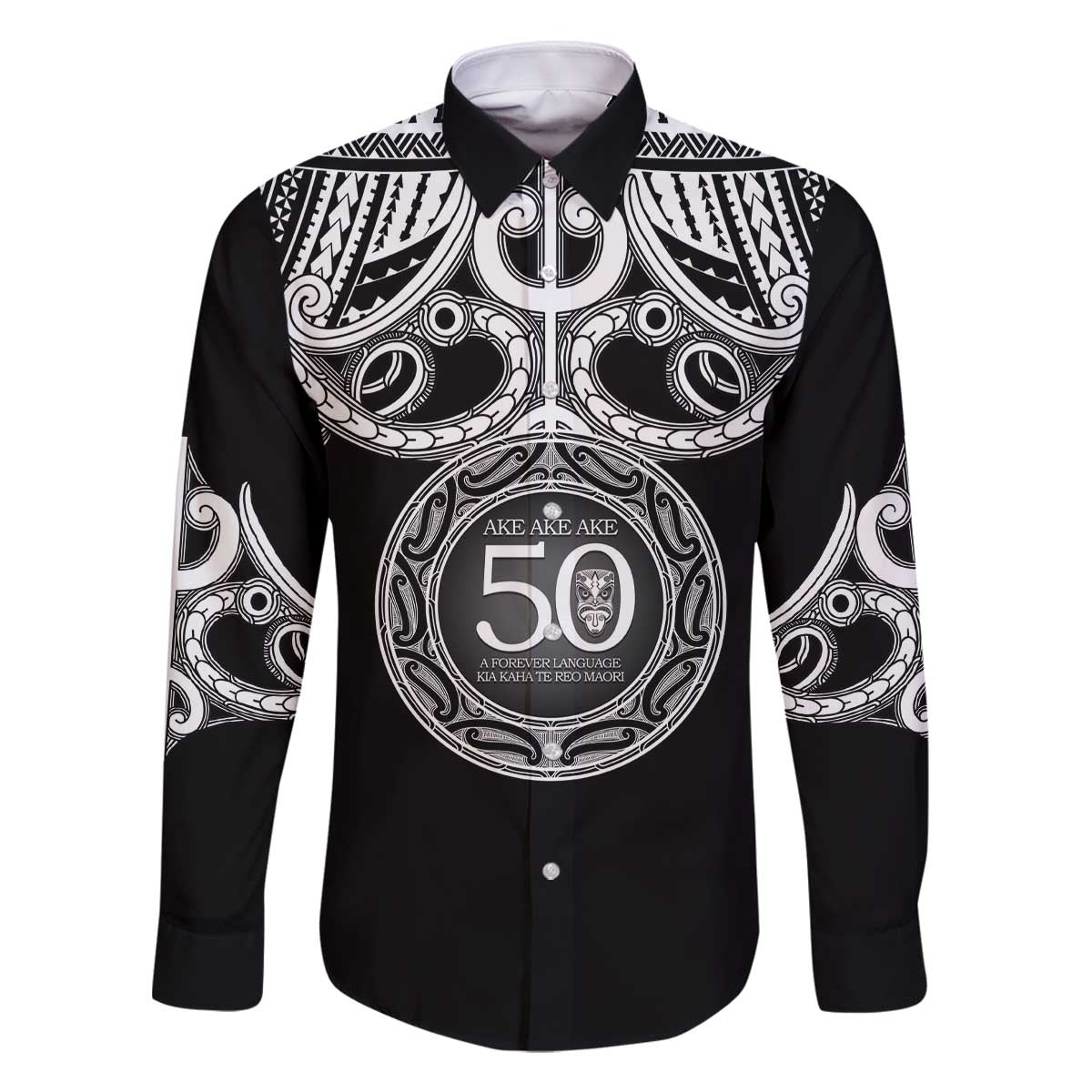 Kia Kaha Te Reo Maori New Zealand Family Matching Off The Shoulder Long Sleeve Dress and Hawaiian Shirt 50th Anniversary Ake Ake Ake - Polynesian Pride