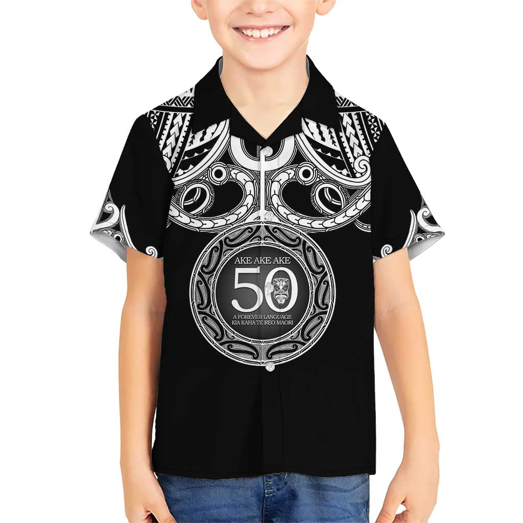 Kia Kaha Te Reo Maori New Zealand Family Matching Short Sleeve Bodycon Dress and Hawaiian Shirt 50th Anniversary Ake Ake Ake - Polynesian Pride
