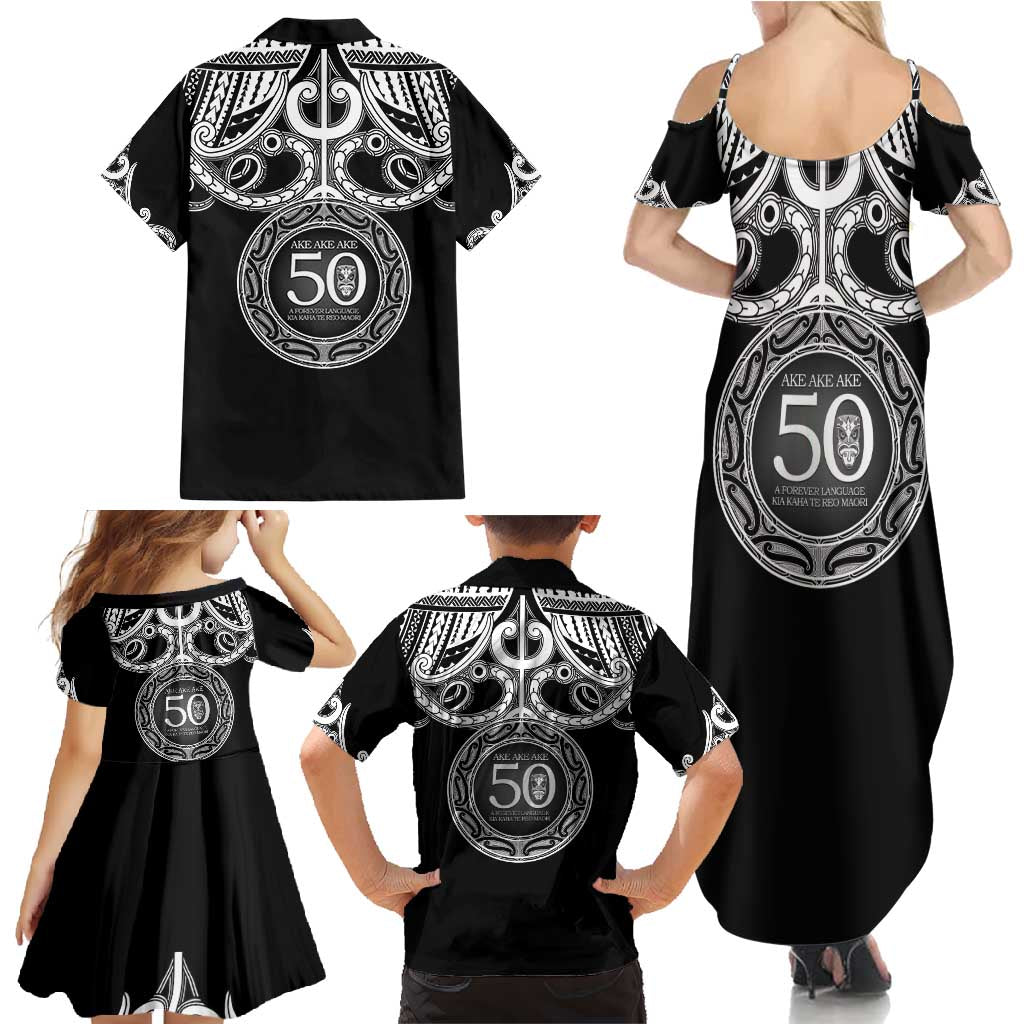 Kia Kaha Te Reo Maori New Zealand Family Matching Summer Maxi Dress and Hawaiian Shirt 50th Anniversary Ake Ake Ake - Polynesian Pride