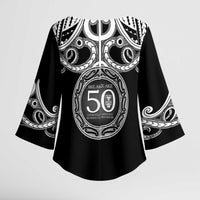 Kia Kaha Te Reo Maori New Zealand Kimono Sleeve Blouse 50th Anniversary Ake Ake Ake - Polynesian Pride