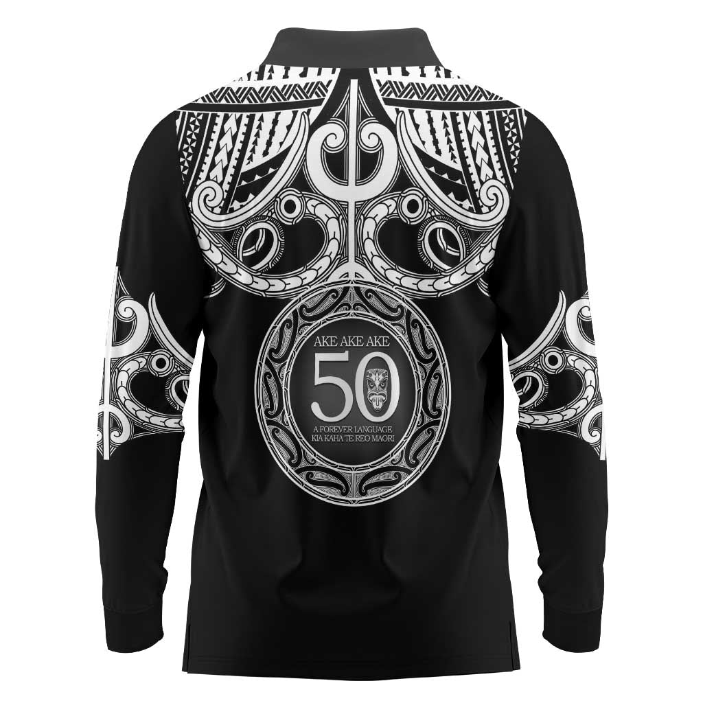 Kia Kaha Te Reo Maori New Zealand Long Sleeve Polo Shirt 50th Anniversary Ake Ake Ake - Polynesian Pride