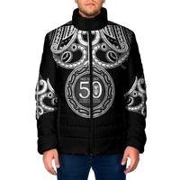Kia Kaha Te Reo Maori New Zealand Padded Jacket 50th Anniversary Ake Ake Ake - Polynesian Pride