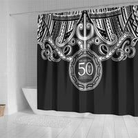 Kia Kaha Te Reo Maori New Zealand Shower Curtain 50th Anniversary Ake Ake Ake - Polynesian Pride
