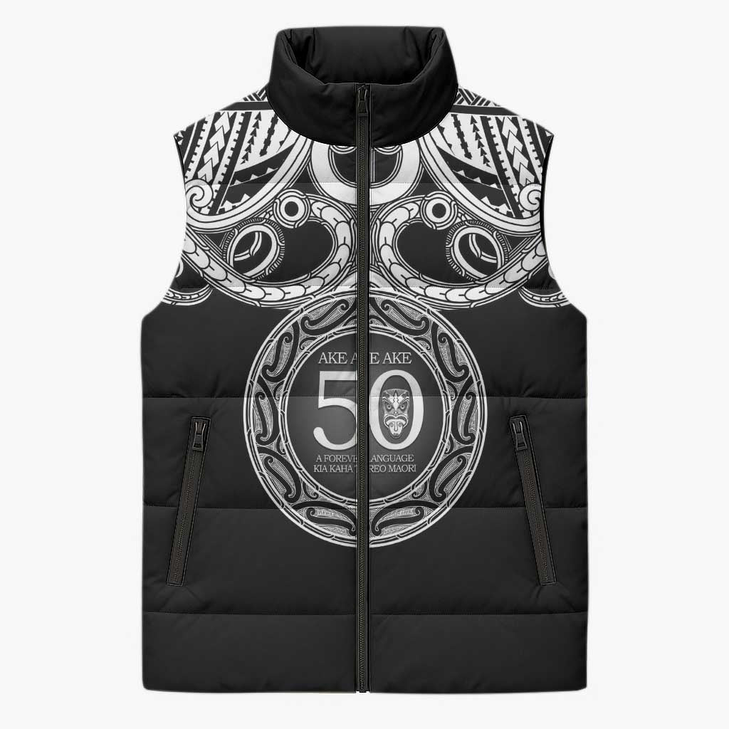 Kia Kaha Te Reo Maori New Zealand Sleeveless Puffer Jacket 50th Anniversary Ake Ake Ake - Polynesian Pride