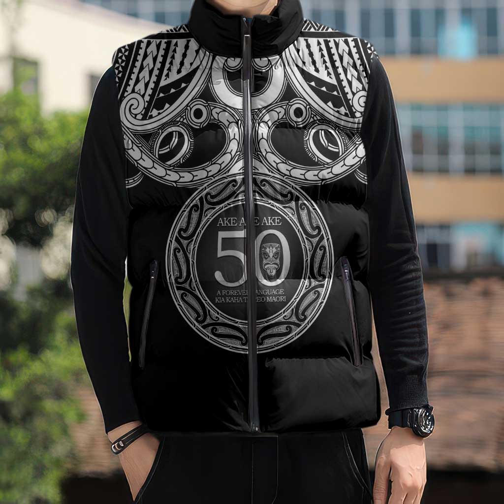 Kia Kaha Te Reo Maori New Zealand Sleeveless Puffer Jacket 50th Anniversary Ake Ake Ake - Polynesian Pride
