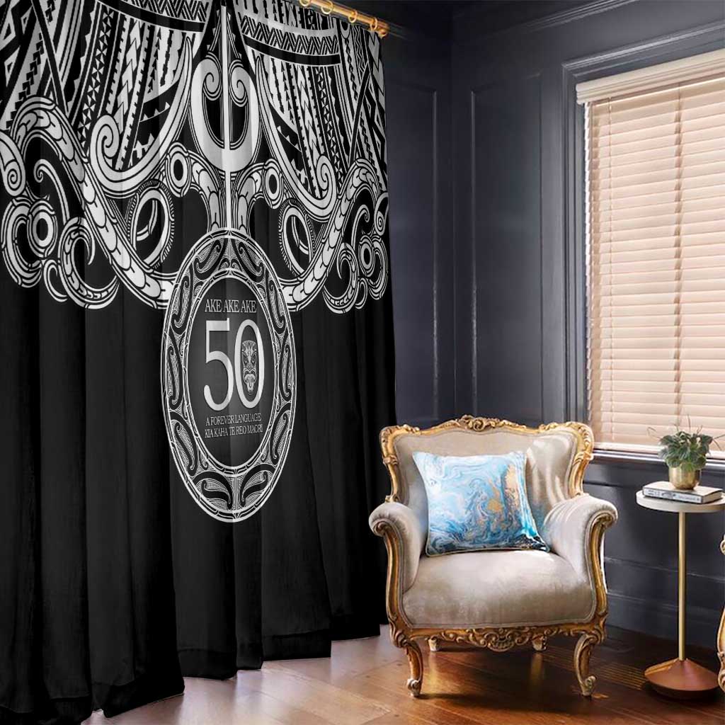 Kia Kaha Te Reo Maori New Zealand Window Curtain 50th Anniversary Ake Ake Ake - Polynesian Pride