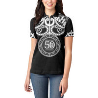 Kia Kaha Te Reo Maori New Zealand Women Polo Shirt 50th Anniversary Ake Ake Ake - Polynesian Pride