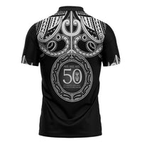 Kia Kaha Te Reo Maori New Zealand Zipper Polo Shirt 50th Anniversary Ake Ake Ake - Polynesian Pride