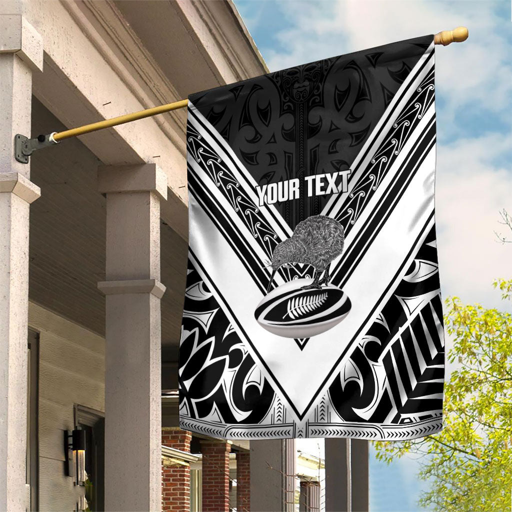 New Zealand Silver Fern Rugby Custom Garden Flag Go Wheel Kiwi Maori Pattern LT14 House Flag White - Polynesian Pride