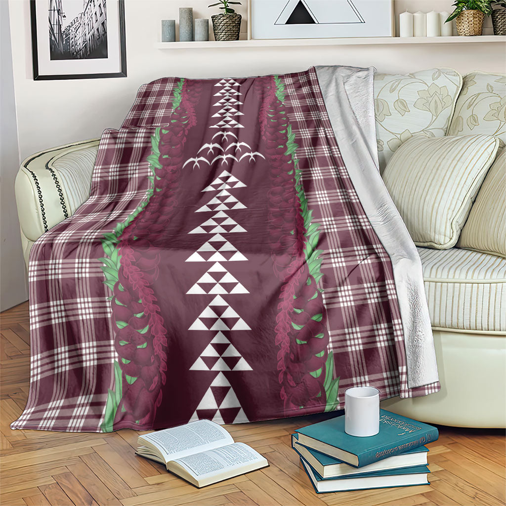 Burgundy Palaka Hawaii Iwa Bird Blanket Hawaiian Kakau Jade Vine Lei LT14 Burgundy - Polynesian Pride