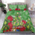 Kakapo New Zealand Christmas Bedding Set Meri Kirihimete Pohutukawa - Green Color