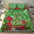 Kakapo New Zealand Christmas Bedding Set Meri Kirihimete Pohutukawa - Green Color