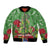 Kakapo New Zealand Christmas Bomber Jacket Meri Kirihimete Pohutukawa - Green Color