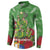 Kakapo New Zealand Christmas Button Sweatshirt Meri Kirihimete Pohutukawa - Green Color