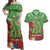 Kakapo New Zealand Christmas Couples Matching Off Shoulder Maxi Dress and Hawaiian Shirt Meri Kirihimete Pohutukawa - Green Color