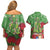 Kakapo New Zealand Christmas Couples Matching Off Shoulder Short Dress and Hawaiian Shirt Meri Kirihimete Pohutukawa - Green Color