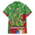 Kakapo New Zealand Christmas Family Matching Off Shoulder Maxi Dress and Hawaiian Shirt Meri Kirihimete Pohutukawa - Green Color