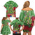 Kakapo New Zealand Christmas Family Matching Off Shoulder Short Dress and Hawaiian Shirt Meri Kirihimete Pohutukawa - Green Color