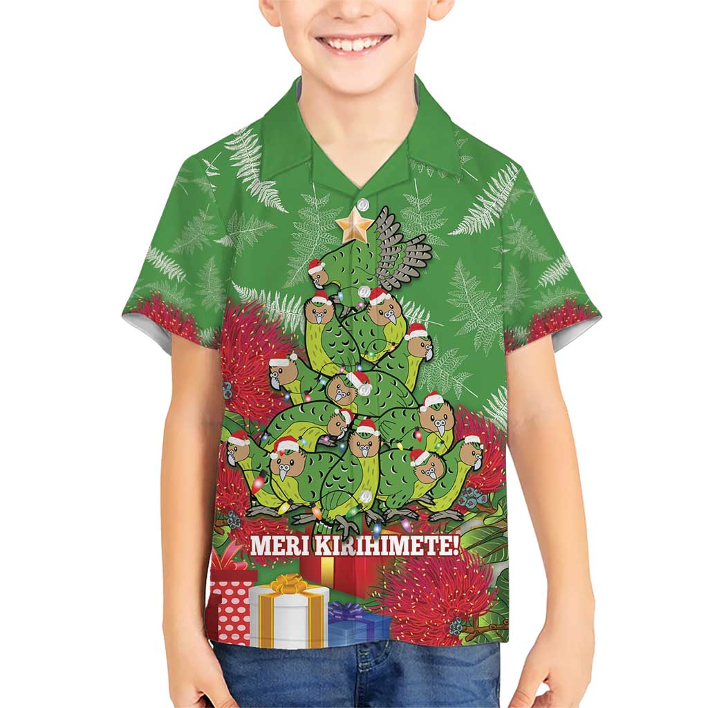 Kakapo New Zealand Christmas Hawaiian Shirt Meri Kirihimete Pohutukawa - Green Color LT14 - Polynesian Pride