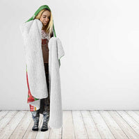 Kakapo New Zealand Christmas Hooded Blanket Meri Kirihimete Pohutukawa - Green Color