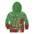 Kakapo New Zealand Christmas Kid Hoodie Meri Kirihimete Pohutukawa - Green Color