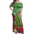 Kakapo New Zealand Christmas Off Shoulder Maxi Dress Meri Kirihimete Pohutukawa - Green Color