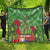 Kakapo New Zealand Christmas Quilt Meri Kirihimete Pohutukawa - Green Color