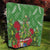 Kakapo New Zealand Christmas Quilt Meri Kirihimete Pohutukawa - Green Color