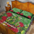 Kakapo New Zealand Christmas Quilt Bed Set Meri Kirihimete Pohutukawa - Green Color