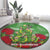 Kakapo New Zealand Christmas Round Carpet Meri Kirihimete Pohutukawa - Green Color