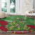 Kakapo New Zealand Christmas Round Carpet Meri Kirihimete Pohutukawa - Green Color