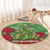 Kakapo New Zealand Christmas Round Carpet Meri Kirihimete Pohutukawa - Green Color