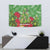 Kakapo New Zealand Christmas Tapestry Meri Kirihimete Pohutukawa - Green Color