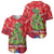 Kakapo New Zealand Christmas Baseball Jersey Meri Kirihimete Pohutukawa - Red Color