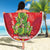 Kakapo New Zealand Christmas Beach Blanket Meri Kirihimete Pohutukawa - Red Color